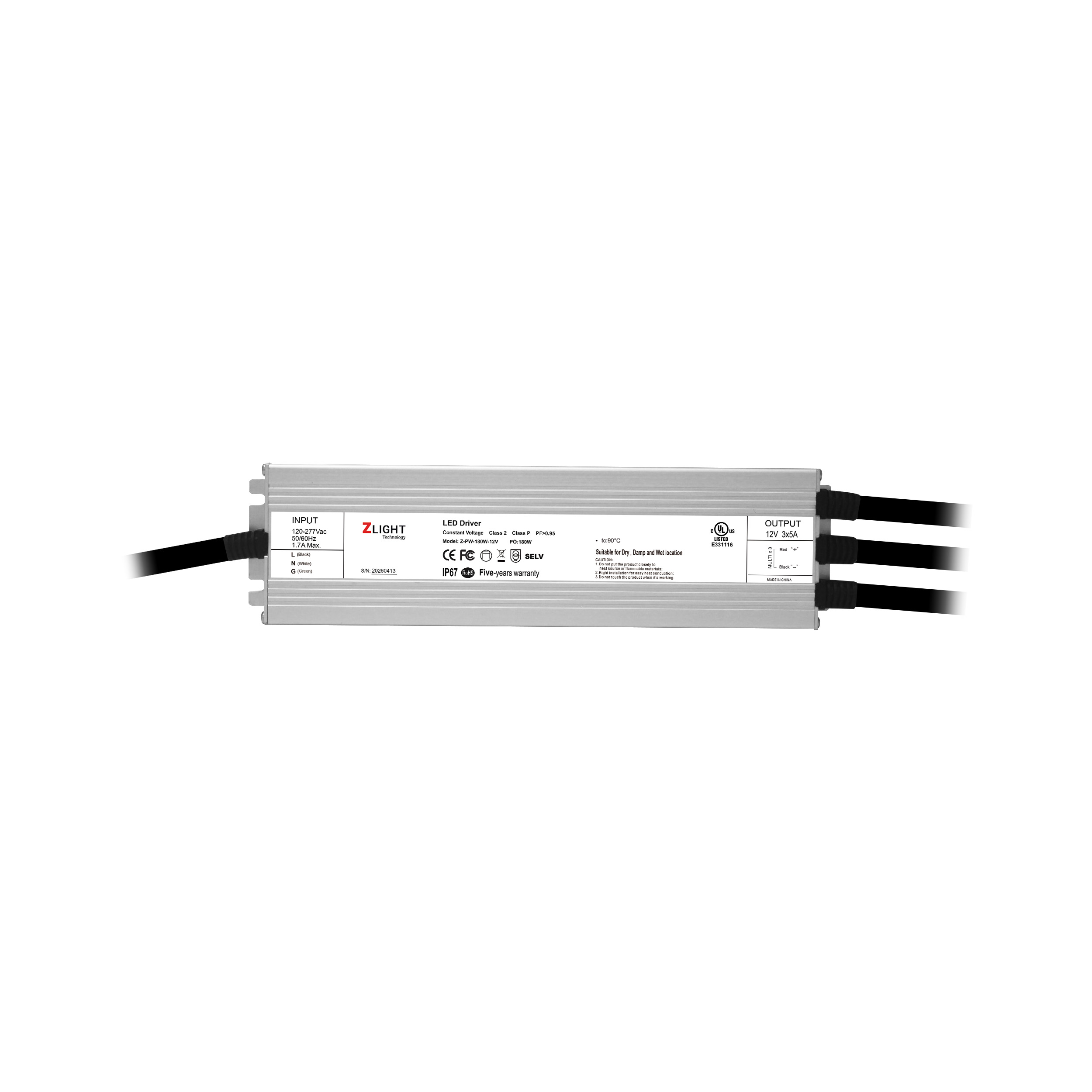 180W 12V Multi-Channel LED Driver